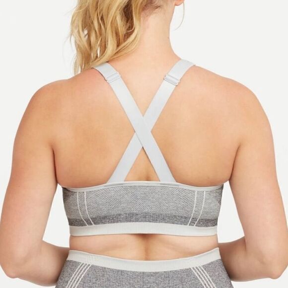 Spanx NWT Spacedye Gray Seamless Sculp Bra Size S - Picture 3 of 8